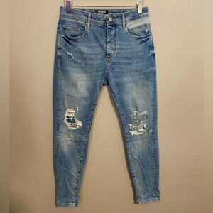 Pull & Bear Denim Goods distressed skiny high rise denim jeans Euro 38 US 28